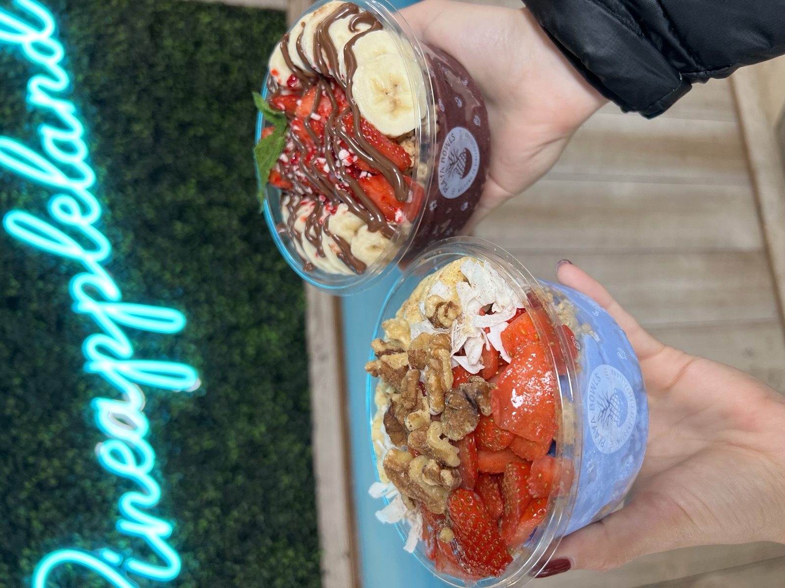 Colorful fresh food and bowls in Durham NC